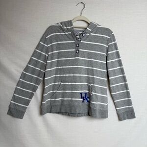 Kentucky Wildcats Hoodie – The License House Gray Striped Henley Sweatshirt -M